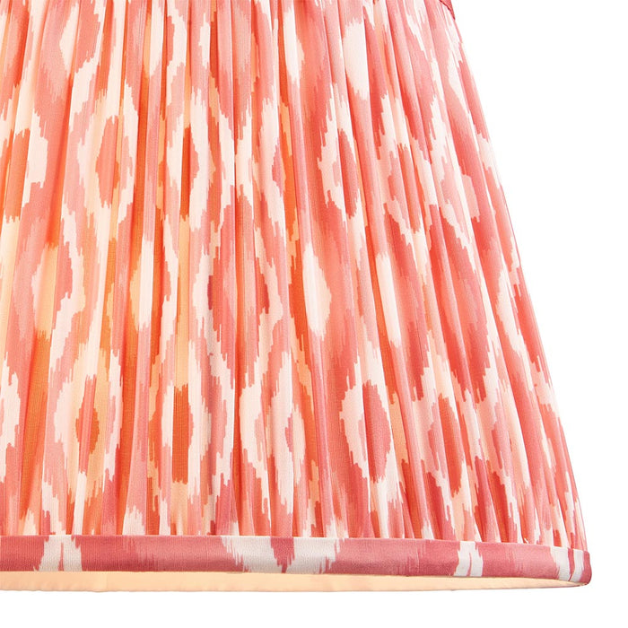 Borello And Ikat 35cm Coral Pink Shade Table Lamp With Ivory Crackle Ceramic Base