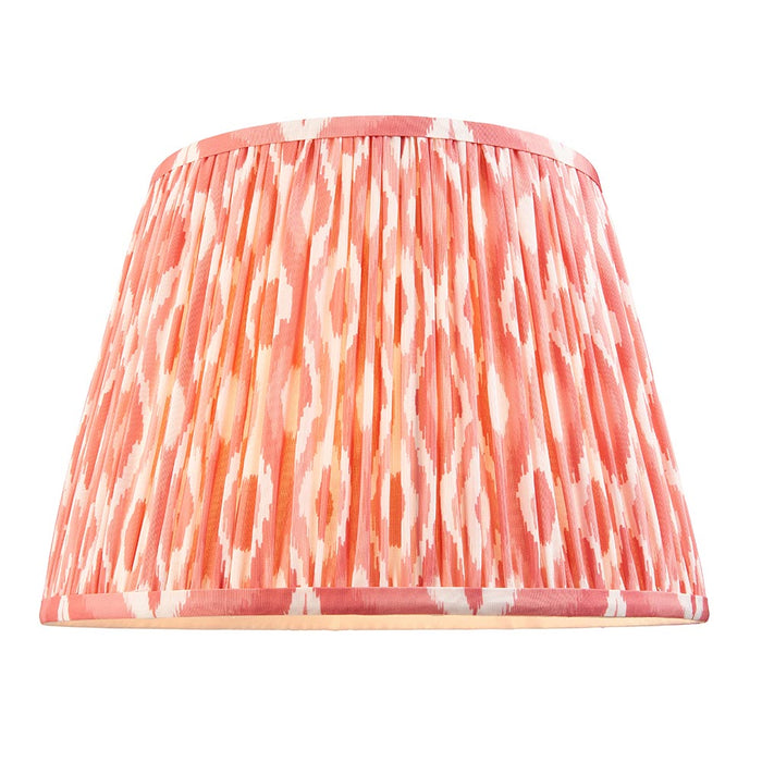 Borello And Ikat 35cm Coral Pink Shade Table Lamp With Ivory Crackle Ceramic Base