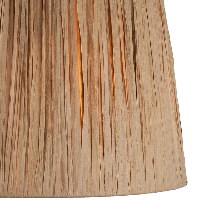 Borello And Raffia 32cm Natural Raffia Shade Table Lamp With Ivory Crackle Ceramic Base