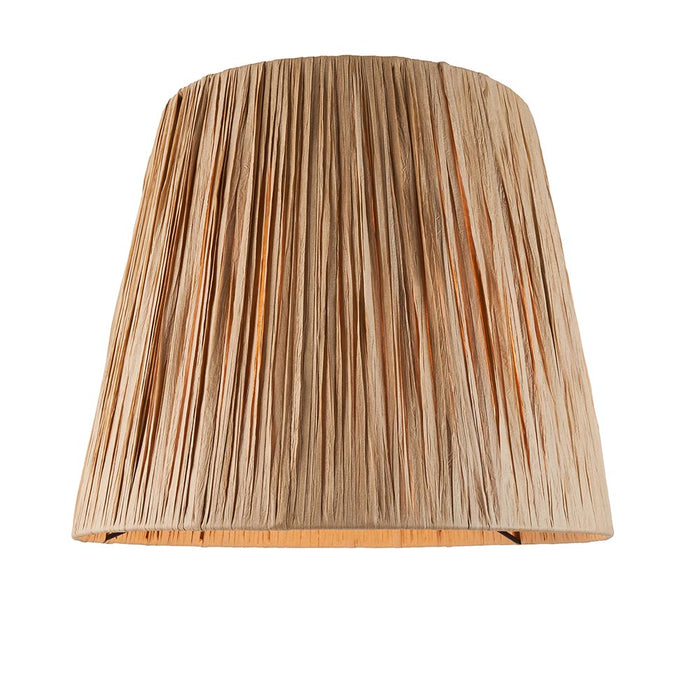 Borello And Raffia 32cm Natural Raffia Shade Table Lamp With Ivory Crackle Ceramic Base