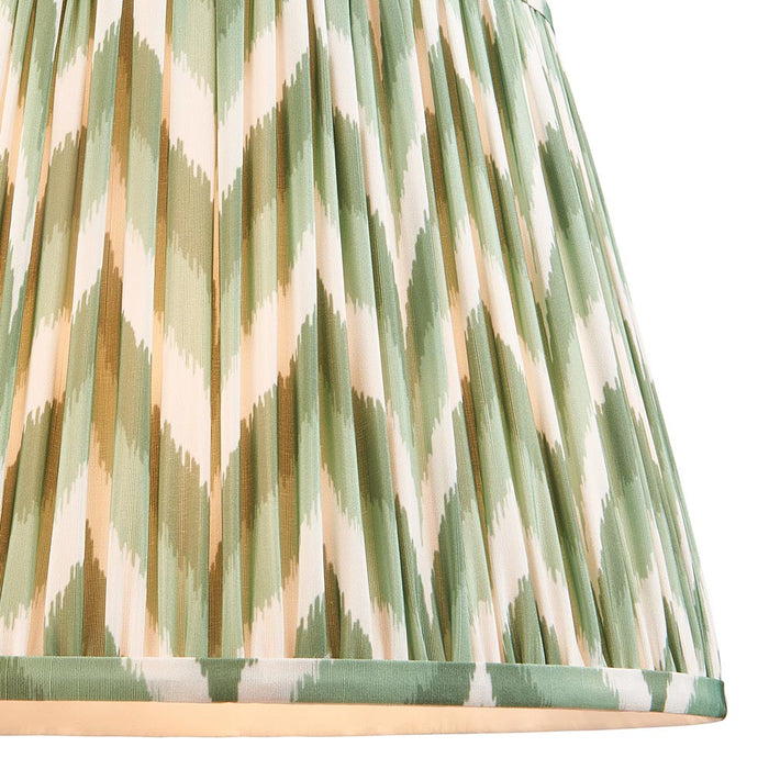 Borello And Zigzag 35cm Cotswold Green Shade Table Lamp With Ivory Crackle Ceramic Base