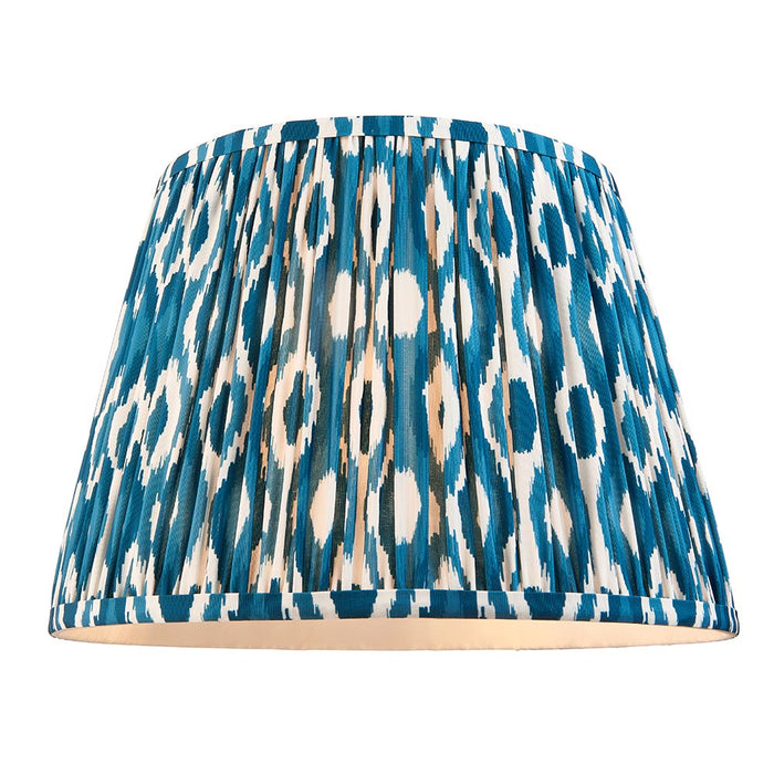 Borello And Ikat 35cm Marlin Blue Shade Table Lamp With Ivory Crackle Ceramic Base