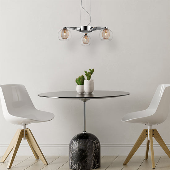 Canonbury 3 Bulbs Decorative Ceiling Pendant Light In Copper