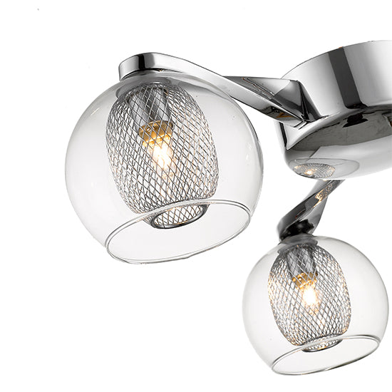 Canonbury 5 Bulbs Flush Ceiling Light In Chrome