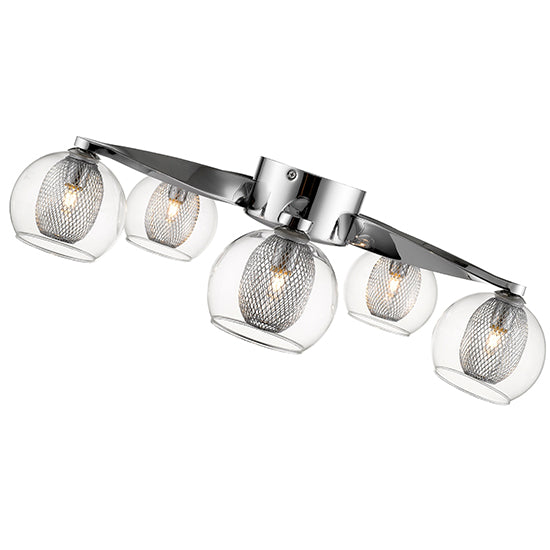 Canonbury 5 Bulbs Flush Ceiling Light In Chrome