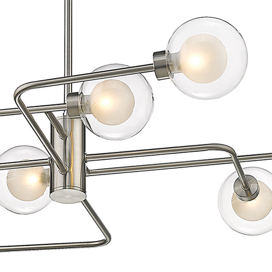 Dolores 8 Bulbs Small Semi-Flush Ceiling Light In Satin Nickel