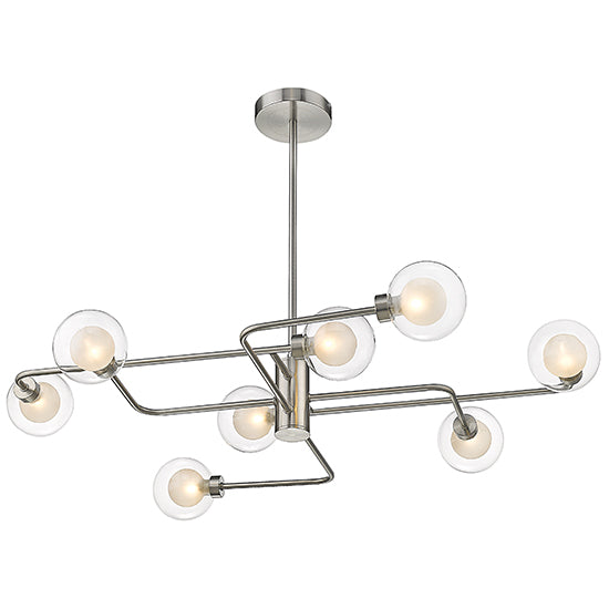 Dolores 8 Bulbs Small Semi-Flush Ceiling Light In Satin Nickel