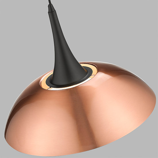 Stamford 1 Bulb Ceiling Pendant Light In Copper And Matt Black