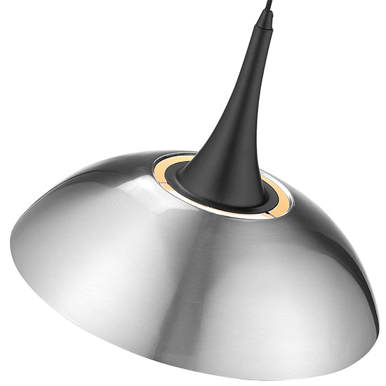 Stamford 1 Bulb Ceiling Pendant Light In Satin Nickel And Matt Black