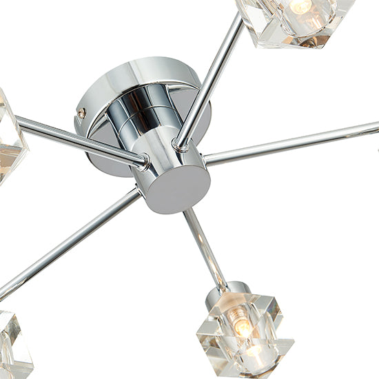 Wakefield 5 Bulbs Decorative Flush Ceiling Light In Chrome