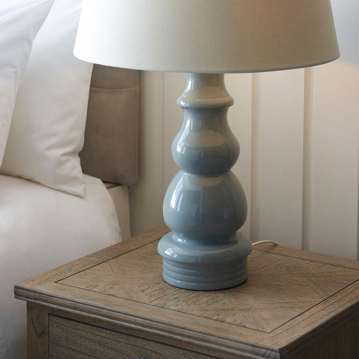 Provence 18 Inch Ivory Tapered Shade Table Lamp With Cici Ceramic Base