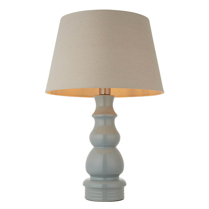 Provence 18 Inch Pale Grey Tapered Shade Table Lamp With Cici Ceramic Base