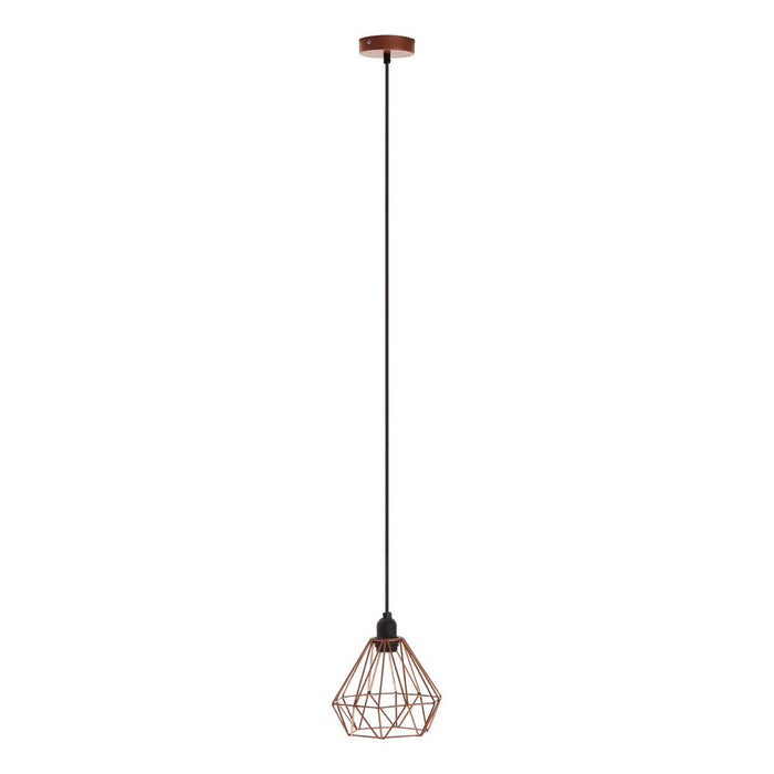 Bartol Ceiling Pendant Light In Copper With Metal Wire Frame