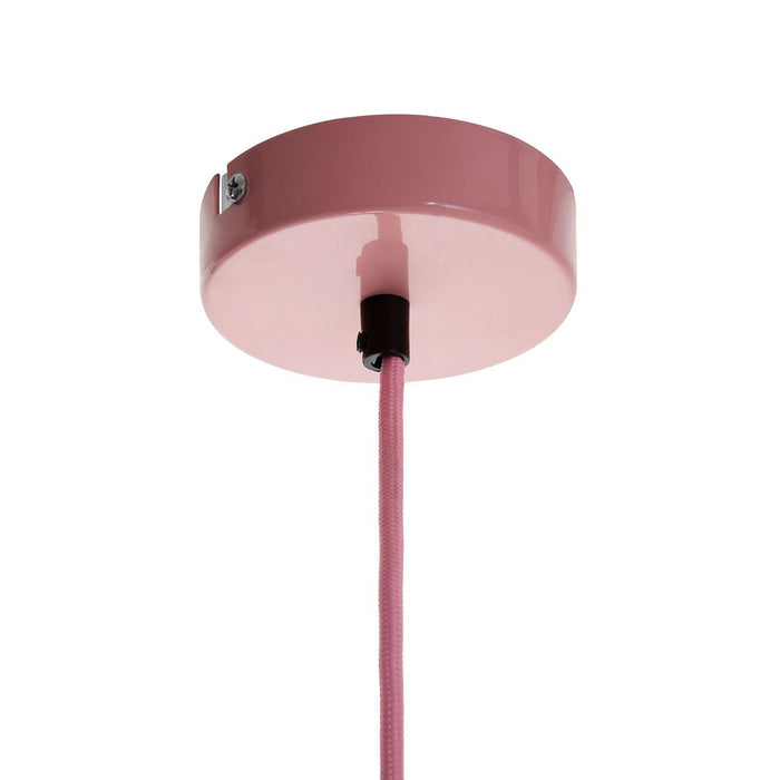 Beli Ceiling Pendant Light In Pink With Geometric Metal Wire Frame