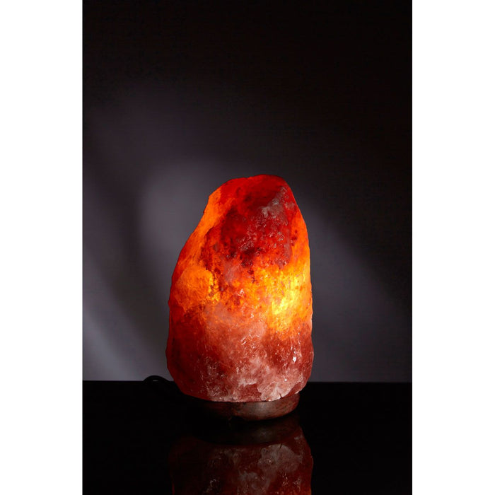 Trexant Natural Stone Design Salt Table Lamp In Orange