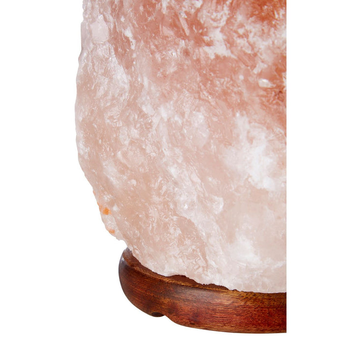 Trexant Medium Natural Stone Design Salt Table Lamp In Orange