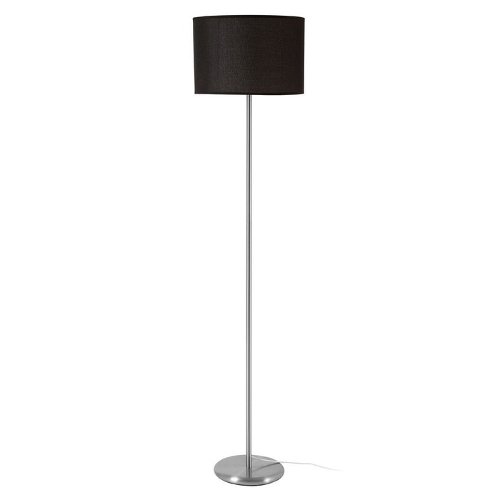 Forma Black Waffle Effect Polyester Shade Floor Lamp With Chrome Base