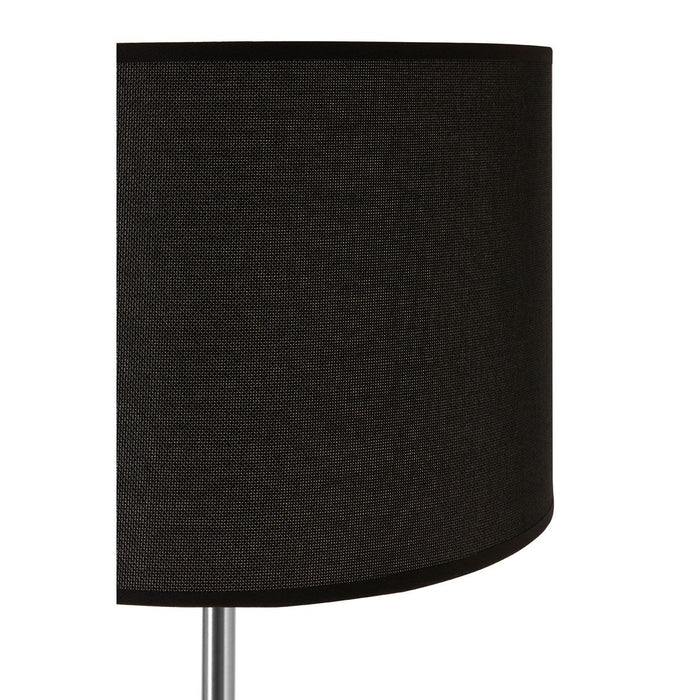 Forma Black Waffle Effect Polyester Shade Floor Lamp With Chrome Base