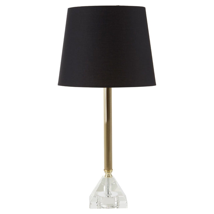 Haze Black Fabric Shade Table Lamp With Gold Metal Stand