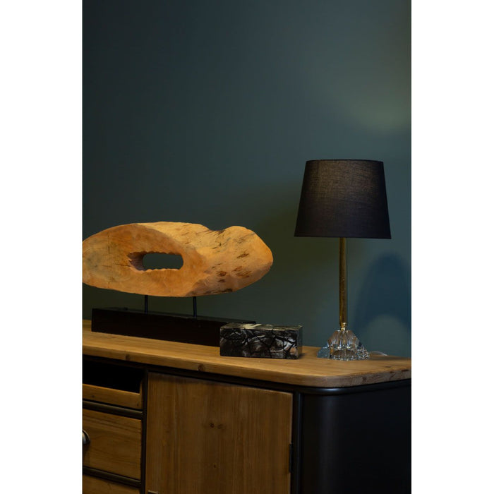 Haze Black Fabric Shade Table Lamp With Gold Metal Stand