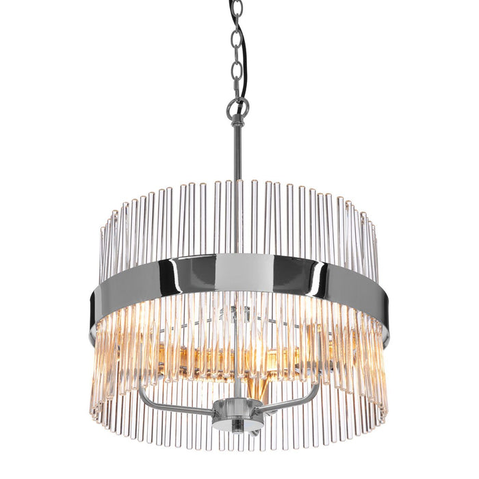 Westin Circular Glass Ceiling Ceiling Pendant Light In Silver