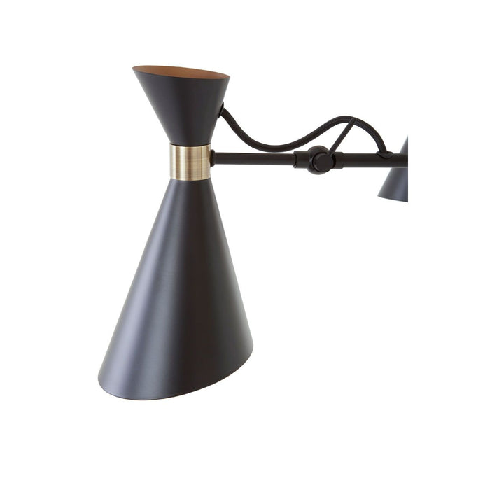 Linox 3 Bent Metal Arm Ceiling Pendant Light In Black And Gold