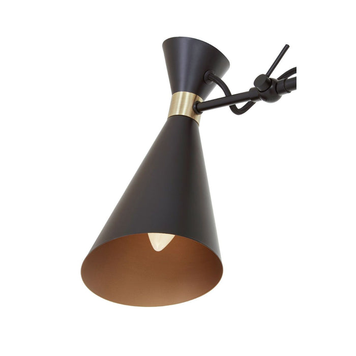 Linox 3 Bent Metal Arm Ceiling Pendant Light In Black And Gold