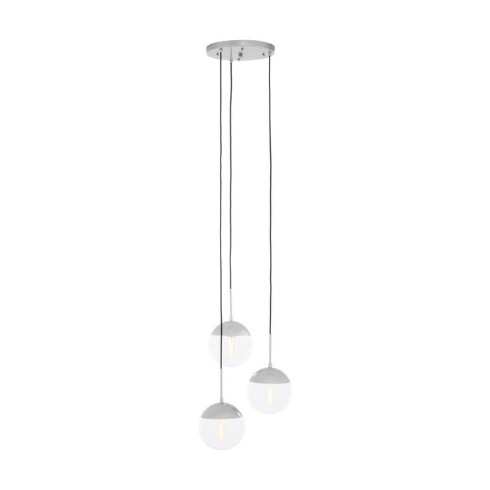 Revive Round 3 Clear Glass Shade Ceiling Pendant Light In Chrome