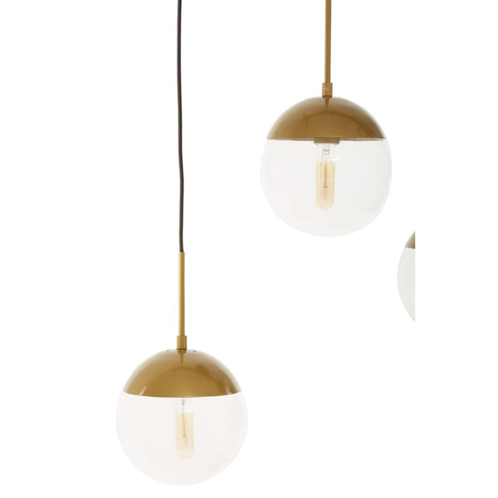 Revive 5 Clear Glass Shades Ceiling Pendant Light In Gold