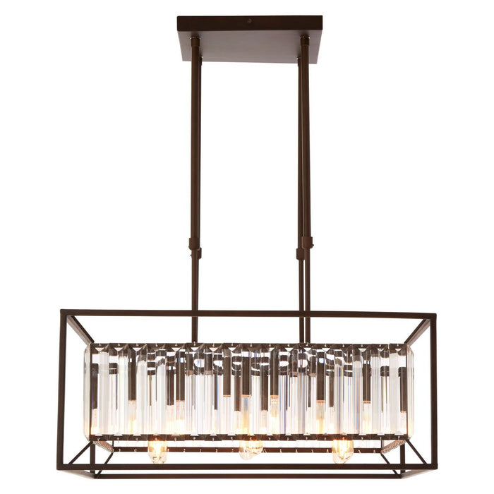 Akiko 6 Glass Shades Ceiling Pendant Light In Matt Black