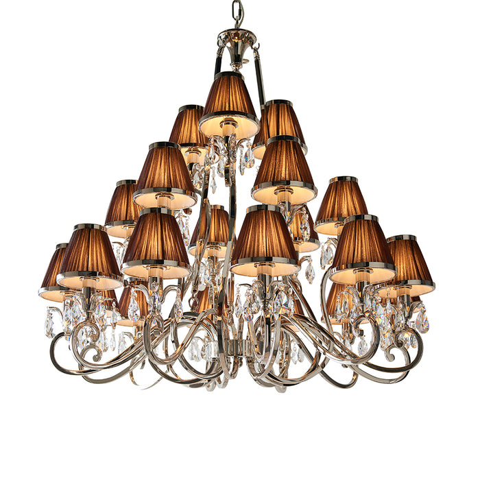 Oksana Chocolate Shades 21 Lights Ceiling Pendant Light In Antique Brass