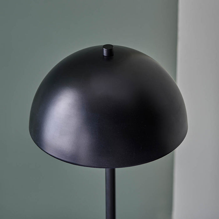 Saroma Gloss White Inner Shade Table Lamp In Matt Black