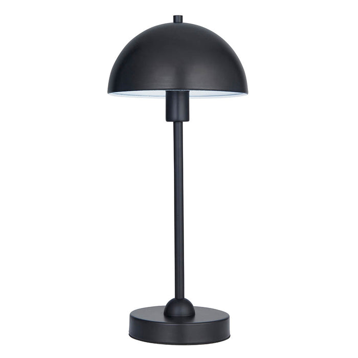 Saroma Gloss White Inner Shade Table Lamp In Matt Black