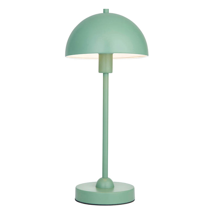 Saroma Gloss White Inner Shade Table Lamp In Matt Myrtle Green