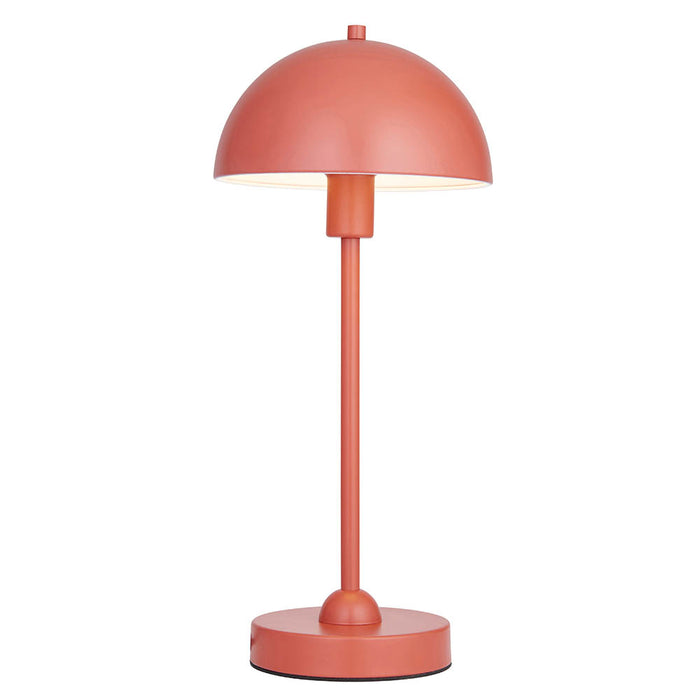 Saroma Gloss White Inner Shade Table Lamp In Matt Terracotta