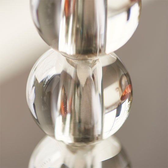 Adelie And Freya 12 Inch Silver Shade Table Lamp In Clear Crystal Glass