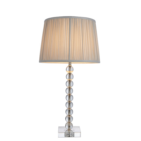 Adelie And Wentworth 12 Inch Silver Shade Table Lamp In Clear Crystal Glass