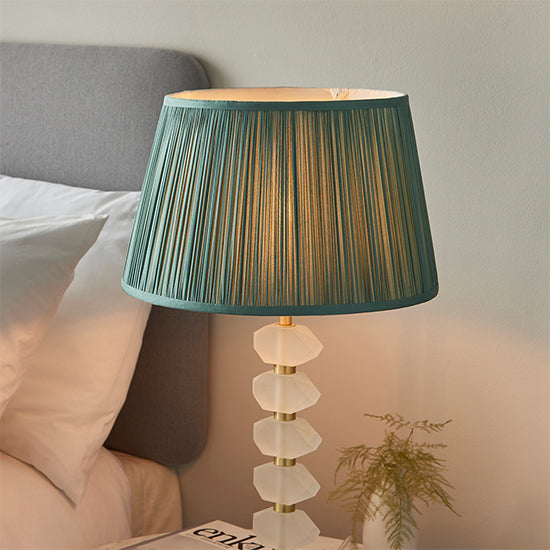 Annabelle And Freya Fir Shade Table Lamp In Frosted Crystal Glass