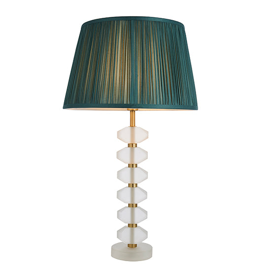 Annabelle And Freya Fir Shade Table Lamp In Frosted Crystal Glass