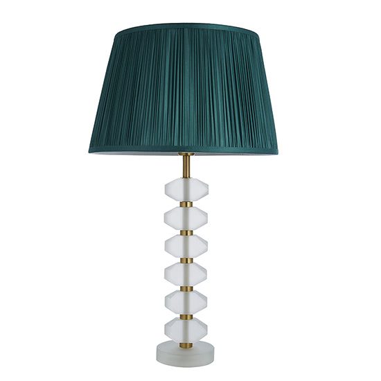 Annabelle And Freya Fir Shade Table Lamp In Frosted Crystal Glass