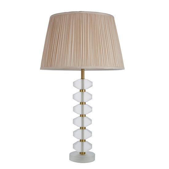 Annabelle And Freya Oyster Shade Table Lamp In Frosted Crystal Glass