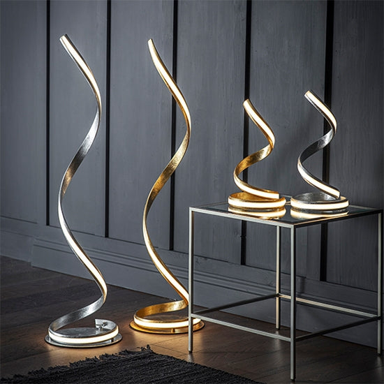 Aria LED Floor Lamp In Silver With White Diffuser