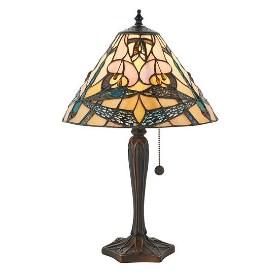 Ashton Small Tiffany Glass Table Lamp In Dark Bronze