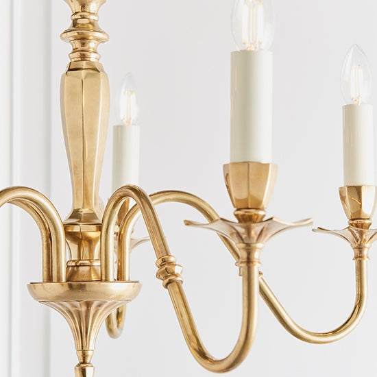 Asquith 5 Lights Ceiling Pendant Light In Solid Brass