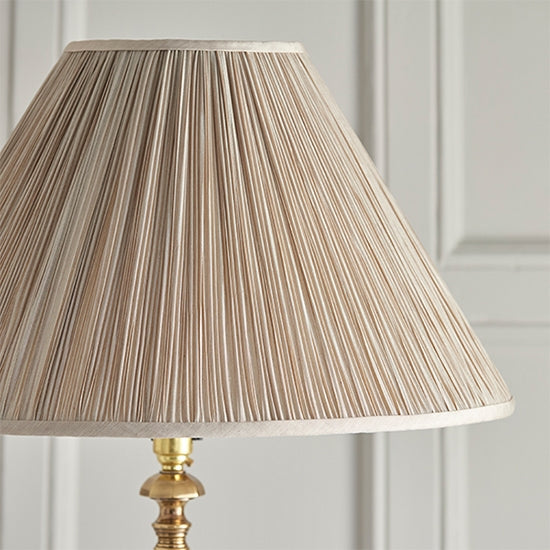 Asquith Floor Lamp In Solid Brass With Beige Shade