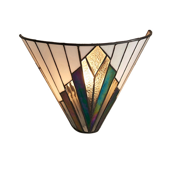 Astoria Tiffany Glass Wall Light In Matt Black