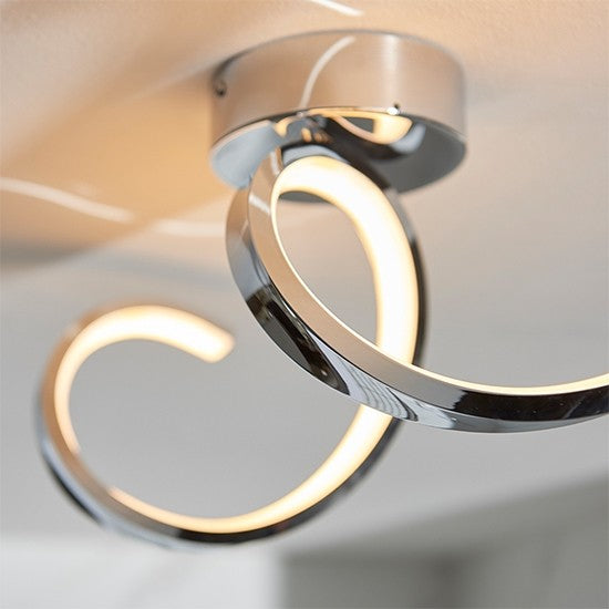 Astral LED Semi Flush Ceiling Light In Chrome