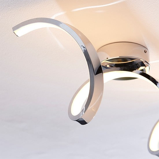 Astral LED Semi Flush Ceiling Light In Chrome