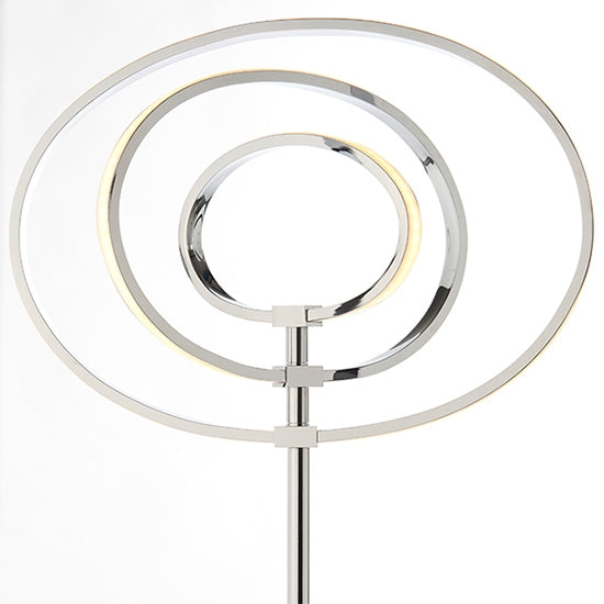 Avali LED 3 Lights Floor Lamp In Chrome And White Diffuser