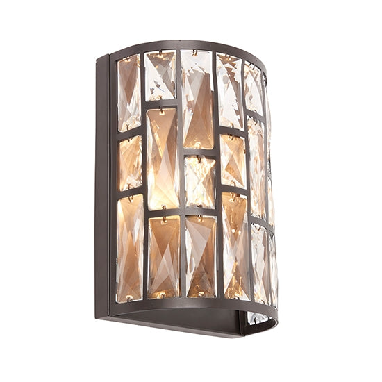 Belle Glass Crystals Wall Light In Dark Bronze